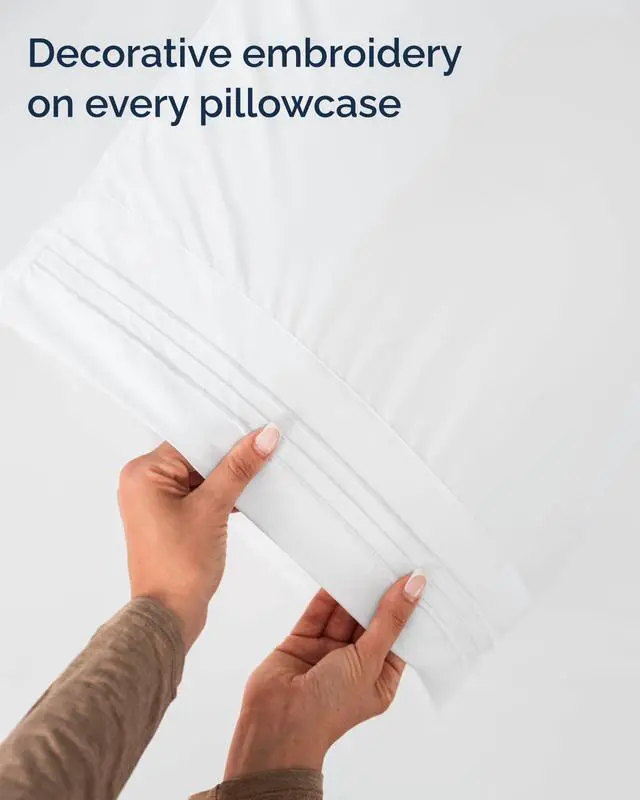 Alt view image 7 of 7 - Full XL Bed Sheet - 4 Piece Full XL Bed Sheets Set - Ultra-Soft, Comfy, Breathable & Cooling - Hotel Luxury Bedding for Women & Men with Deep Pockets - Wrinkle Free & Fade Resistant - Oeko-Tex - White