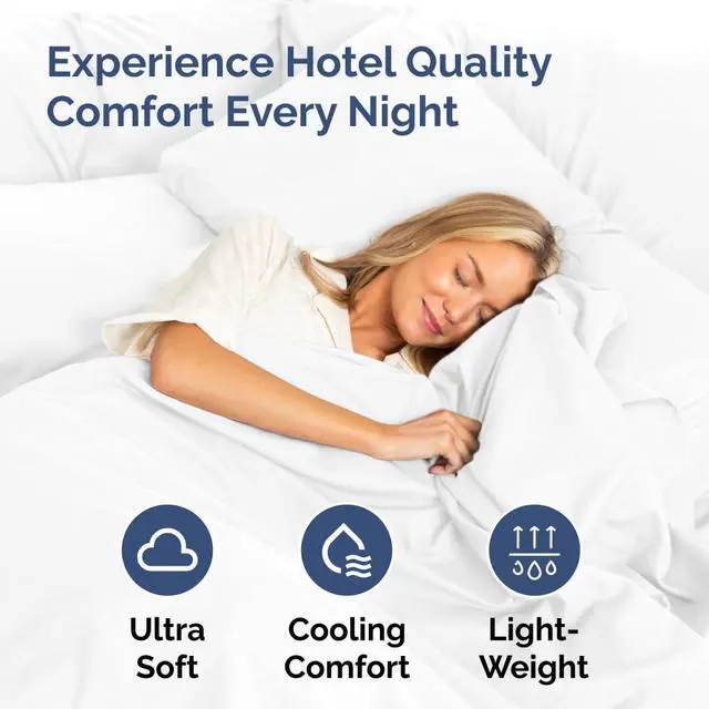 Alt view image 3 of 7 - King Pillow Cases Set of 2 - Ultra Soft Hotel Quality Pillowcase Covers - Comfy, Cozy & Wrinkle Free - Shrinkage, Stain and Fade Resistant - Machine Washable Pillow Protectors - 2 Piece Set - White