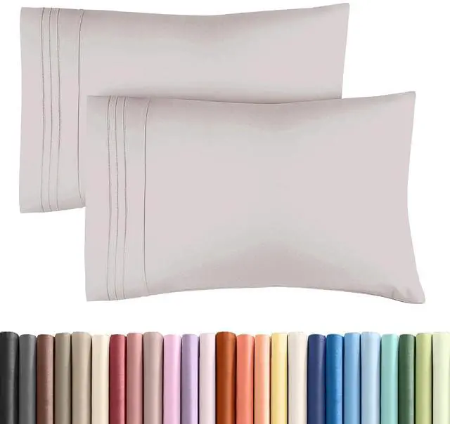 Main image of Standard Pillow Cases Set of 2 - Soft Hotel Quality Pillowcase Covers - Comfy & Wrinkle Free - Stain and Fade Resistant - Machine Washable Pillow Protectors - 2 Piece Set - Standard Size Light Grey