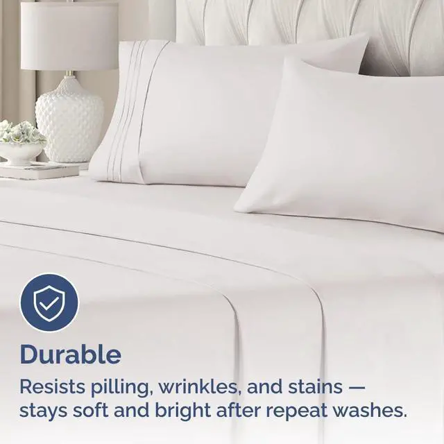 Alt view image 4 of 7 - Standard Pillow Cases Set of 2 - Soft Hotel Quality Pillowcase Covers - Comfy & Wrinkle Free - Stain and Fade Resistant - Machine Washable Pillow Protectors - 2 Piece Set - Standard Size Light Grey