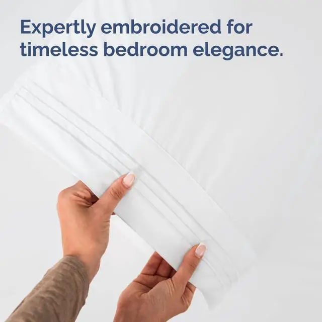 Alt view image 6 of 7 - King Pillow Cases Set of 2 - Ultra Soft Hotel Quality Pillowcase Covers - Comfy, Cozy & Wrinkle Free - Shrinkage, Stain and Fade Resistant - Machine Washable Pillow Protectors - 2 Piece Set - White