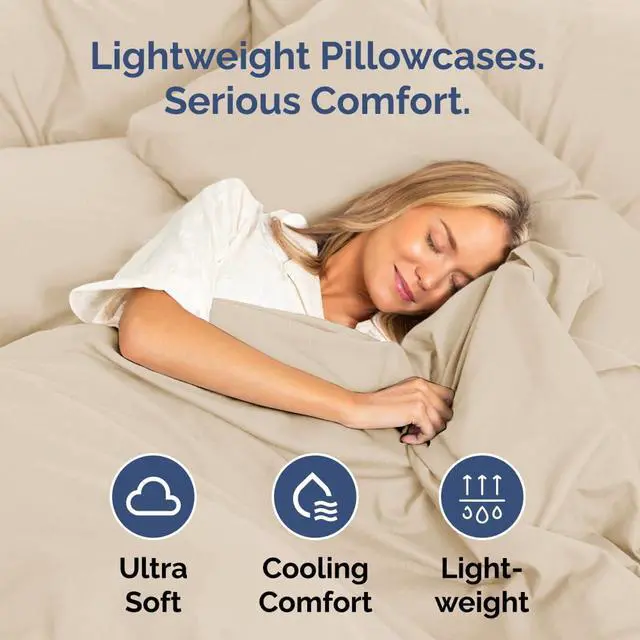Alt view image 3 of 7 - King Standard Pillow Cases Set of 4 - Soft Hotel Quality Pillowcase Covers - Comfy Bedding for Women, Men, Kids & Teens - Machine Washable Pillow Protectors - 4 Piece Set - King Standard Size Wheat