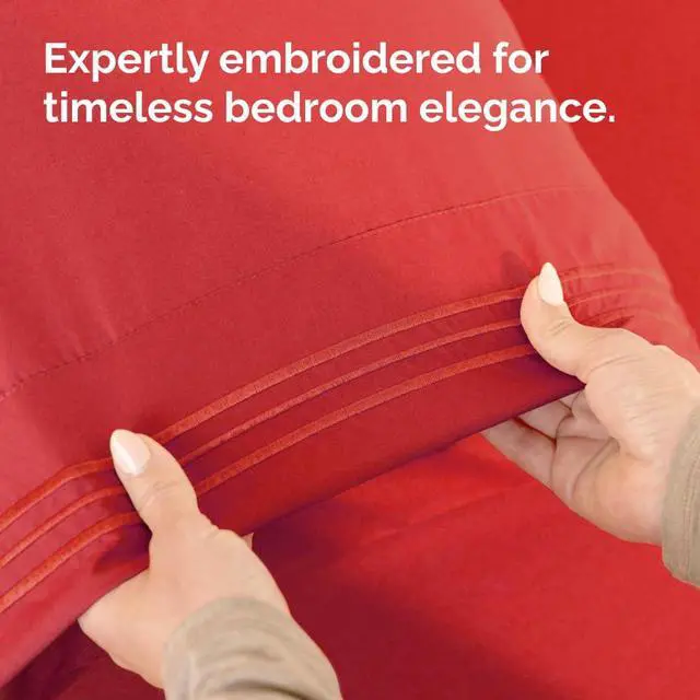 Alt view image 6 of 7 - Standard Pillow Cases Set of 4 - Ultra Soft Hotel Quality Pillowcase Covers - Comfy Cozy Bedding for Women, Men, Kids & Teens - Machine Washable Pillow Protectors - 4 Piece Set - Standard Size Red