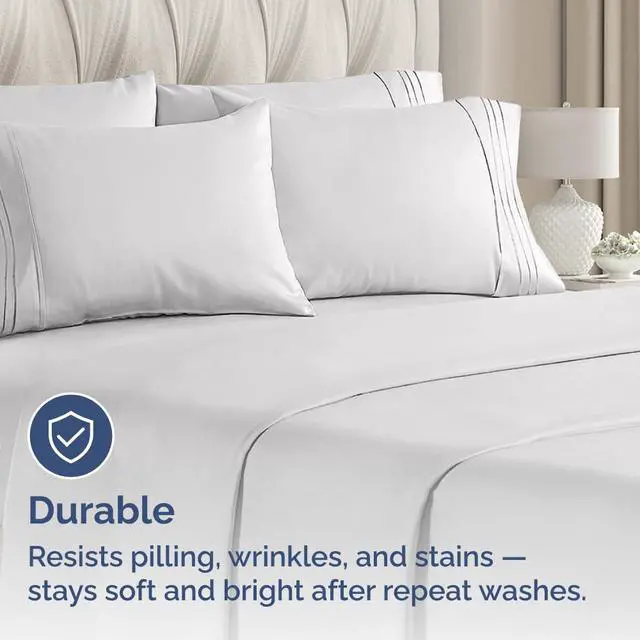 Alt view image 4 of 7 - King Pillow Cases Set of 10 - Ultra Soft Hotel Quality Pillowcase Covers - Comfy, Cozy & Wrinkle Free - Shrink, Stain and Fade Resistant - Machine Washable Pillow Protectors - 10 Pcs Set - French Grey