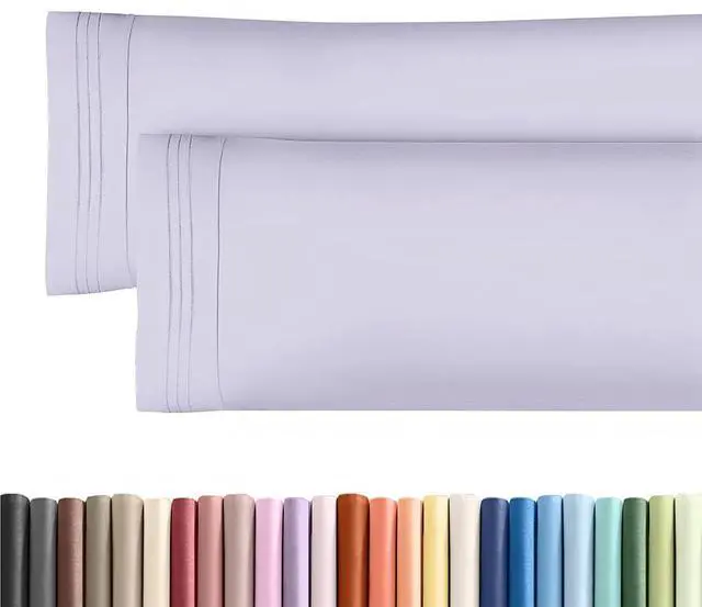 Main image of Body Pillowcases Set of 2-20x54 Long Body Pillow Case - Soft Body Pillow Cover for Sleeping & Side Sleepers - Comfy, Wrinkle & Fade Free - Machine Washable w/Envelope Enclosure Light Lavender