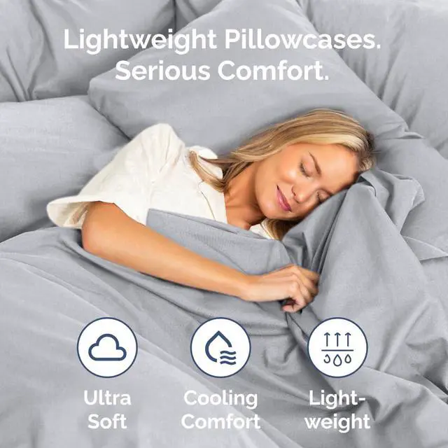 Alt view image 3 of 7 - Body Pillowcases Set of 2-20x54 Long Body Pillow Case - Soft Body Pillow Cover for Sleeping & Side Sleepers - Comfy, Breathable & Wrinkle Free - Machine Washable w/Envelope Enclosure (Steel Blue)