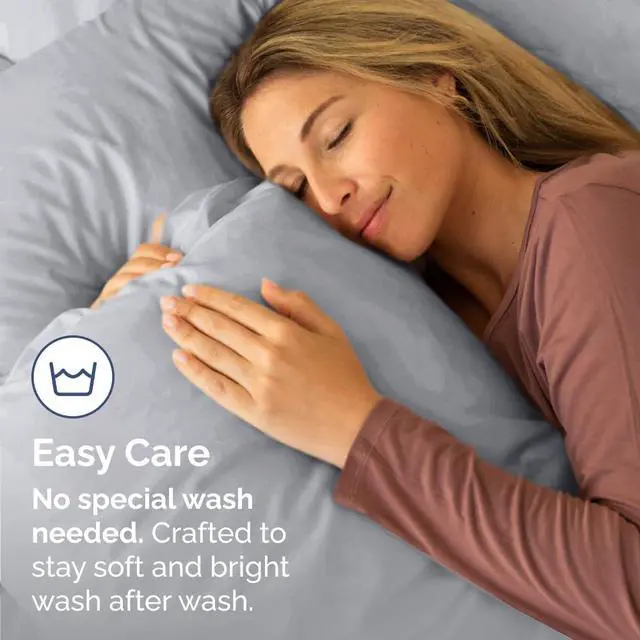 Alt view image 5 of 7 - Body Pillowcases Set of 2-20x54 Long Body Pillow Case - Soft Body Pillow Cover for Sleeping & Side Sleepers - Comfy, Breathable & Wrinkle Free - Machine Washable w/Envelope Enclosure (Steel Blue)