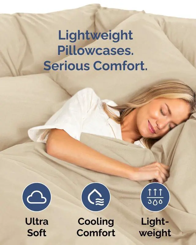 Alt view image 3 of 7 - King Standard Pillow Cases Set of 10 - Ultra Soft Hotel Quality Pillowcase Covers - Comfy & Wrinkle Free - Shrink, Stain and Fade Resistant - Machine Washable Pillow Protectors - 10 Piece Set - Cream