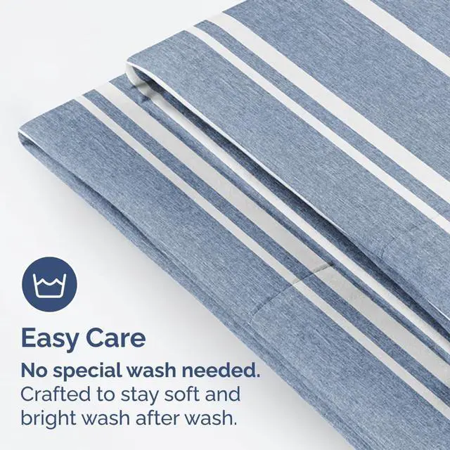 Alt view image 5 of 7 - King Pillow Cases Set of 4 - Ultra Soft Hotel Quality Pillowcase Covers - Comfy, Cozy & Wrinkle Free - Shrinkage and Fade Resistant - Machine Washable Pillow Protectors - 4 Piece Set - Blue Stripes 3