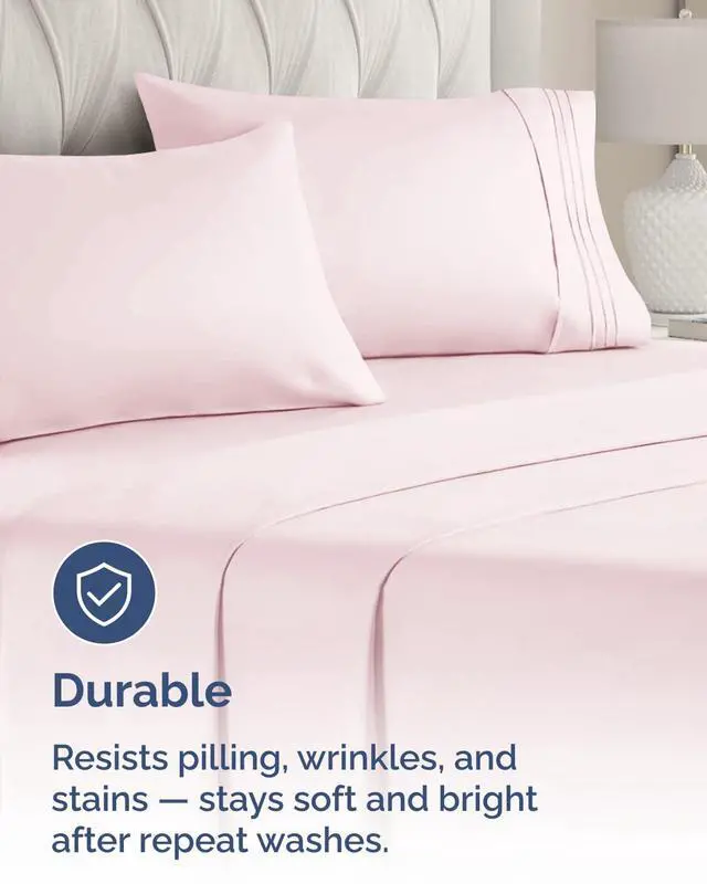 Alt view image 4 of 7 - King Pillow Cases Set of 10 - Ultra Soft Hotel Quality Pillowcase Covers - Comfy & Wrinkle Free - Stain & Fade Resistant - Easy-Care, Machine Washable Pillow Protectors - 10 Piece Set - Lavender Pink