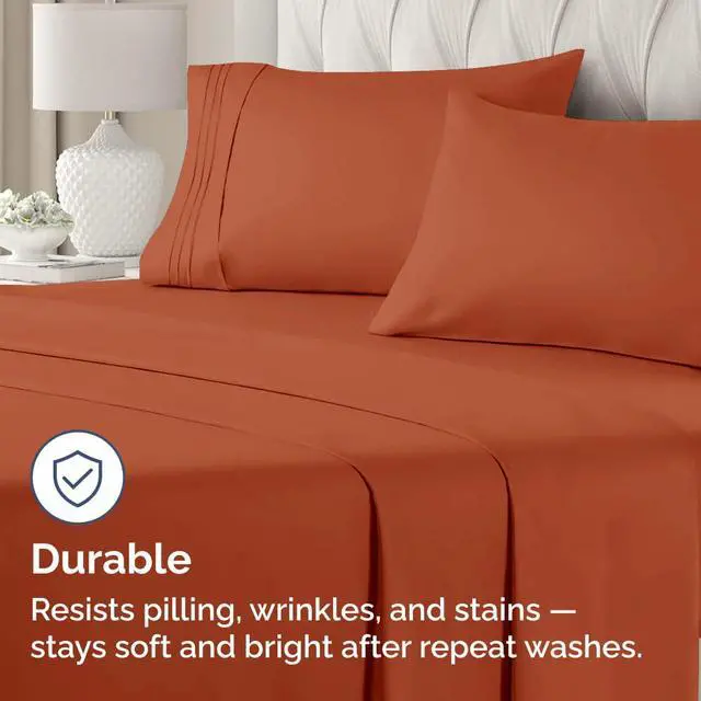 Alt view image 4 of 7 - King Standard Pillow Cases Set of 2 - Soft Hotel Quality Pillowcase Covers - Comfy, Cozy & Fade Free - Wrinkle Resistant - Machine Washable Pillow Protectors - 2 Piece Set - King Standard Terracotta