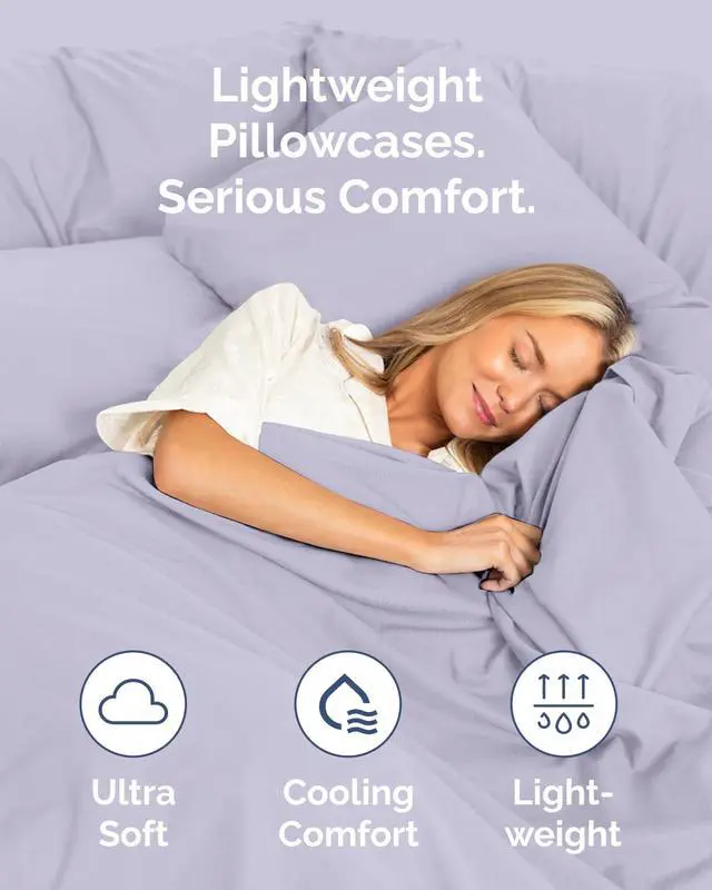 Alt view image 3 of 7 - King Pillow Cases Set of 10 - Ultra Soft Hotel Quality Pillowcase Covers - Comfy & Wrinkle Free - Shrink, Stain and Fade Resistant - Machine Washable Pillow Protectors - 10 Piece Set - Light Lavender