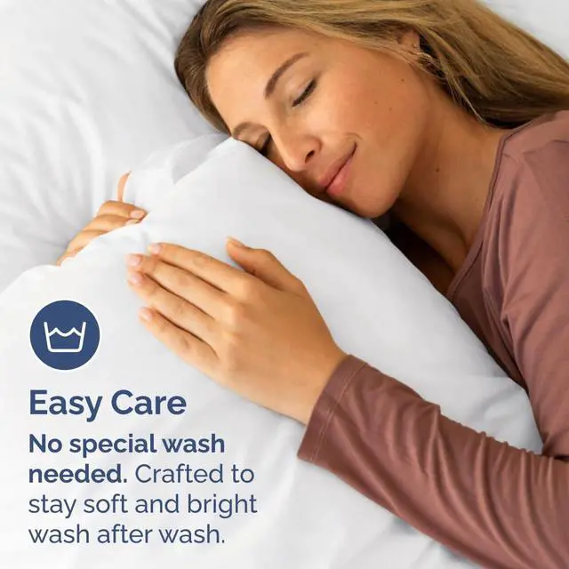 Alt view image 6 of 7 - King Pillow Cases Set of 6 - Ultra Soft Hotel Quality Pillowcase Covers - Comfy & Wrinkle Free - Shrink, Stain and Fade Resistant - Easy-Care, Machine Washable Pillow Protectors - 6 Piece Set - White