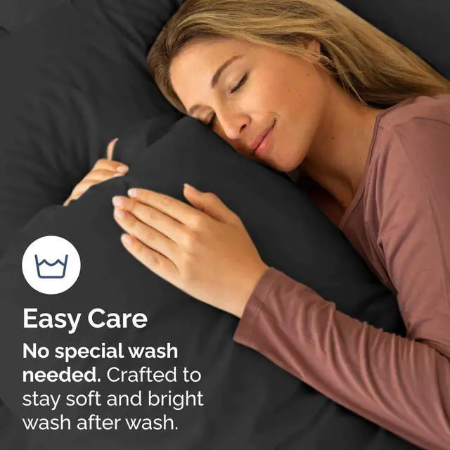 Alt view image 6 of 7 - King Pillow Cases Set of 10 - Ultra Soft Hotel Quality Pillowcase Covers - Comfy & Wrinkle Free - Shrink, Stain and Fade Resistant - Easy-Care, Machine Washable Pillow Protectors - 10 Pcs Set - Black