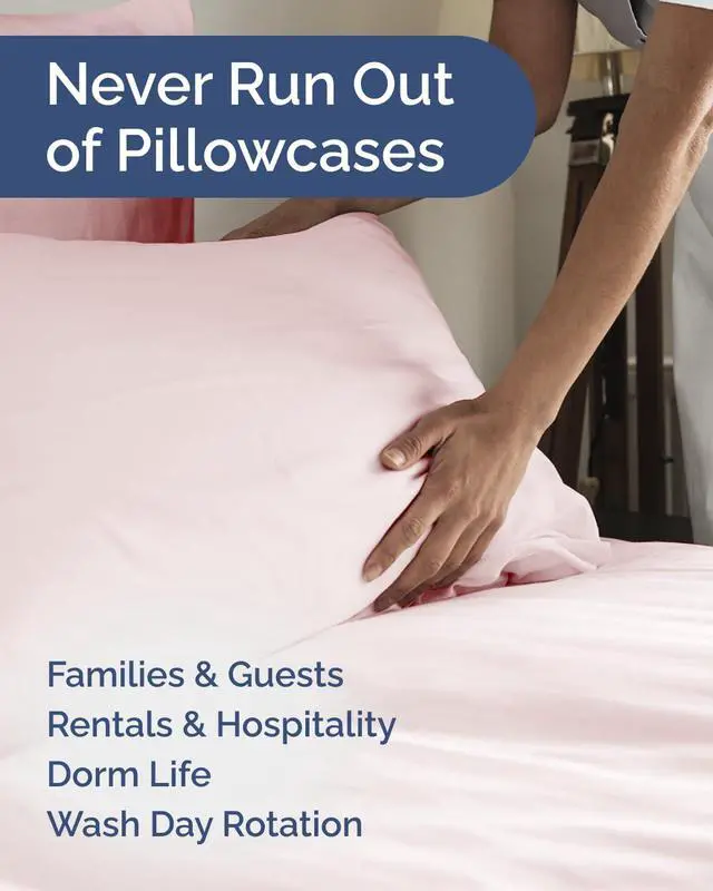 Alt view image 5 of 7 - King Pillow Cases Set of 10 - Ultra Soft Hotel Quality Pillowcase Covers - Comfy & Wrinkle Free - Stain & Fade Resistant - Easy-Care, Machine Washable Pillow Protectors - 10 Piece Set - Lavender Pink