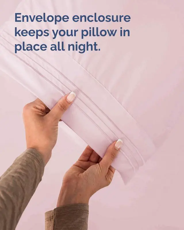 Alt view image 7 of 7 - King Pillow Cases Set of 10 - Ultra Soft Hotel Quality Pillowcase Covers - Comfy & Wrinkle Free - Stain & Fade Resistant - Easy-Care, Machine Washable Pillow Protectors - 10 Piece Set - Lavender Pink