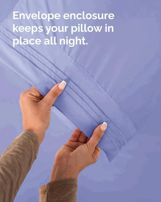 Alt view image 7 of 7 - Standard Pillow Cases Set of 10 - Ultra Soft Hotel Quality Pillowcase Covers - Comfy & Wrinkle Free - Shrink & Fade Resistant - Easy-Care, Machine Washable Pillow Protectors - 10 Piece Set - Lavender