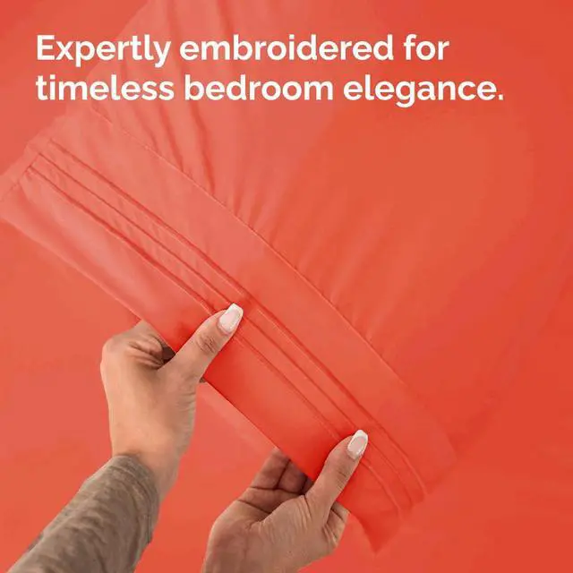 Alt view image 6 of 7 - Queen Pillow Cases Set of 4 - Ultra Soft Hotel Quality Pillowcase Covers - Comfy, Cozy & Wrinkle Free - Shrinkage, Stain and Fade Resistant - Machine Washable Pillow Protectors - 4 Piece Set - Coral