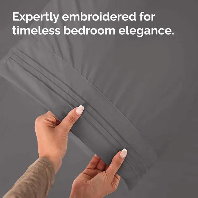 Alt view image 6 of 7 - King Standard Pillow Cases Set of 4 - Soft Hotel Quality Pillowcase Covers - Comfy Bedding for Women, Men, Kids & Teens - Machine Washable Pillow Protectors - 4 Piece - King Standard Size Dark Grey
