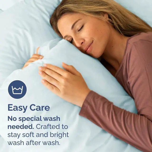 Alt view image 6 of 7 - King Pillow Cases Set of 10 - Ultra Soft Hotel Quality Pillowcase Covers - Comfy & Wrinkle Free - Shrink, Stain & Fade Resistant - Easy-Care, Machine Washable Pillow Protectors - 10 Pcs Set - Ice Blue