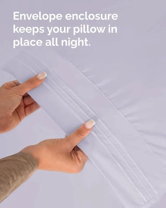 Alt view image 7 of 7 - King Pillow Cases Set of 8 - Ultra Soft Hotel Quality Pillowcase Covers - Comfy & Wrinkle Free - Shrink & Fade Resistant - Easy-Care, Machine Washable Pillow Protectors - 8 Piece Set - Light Lavender