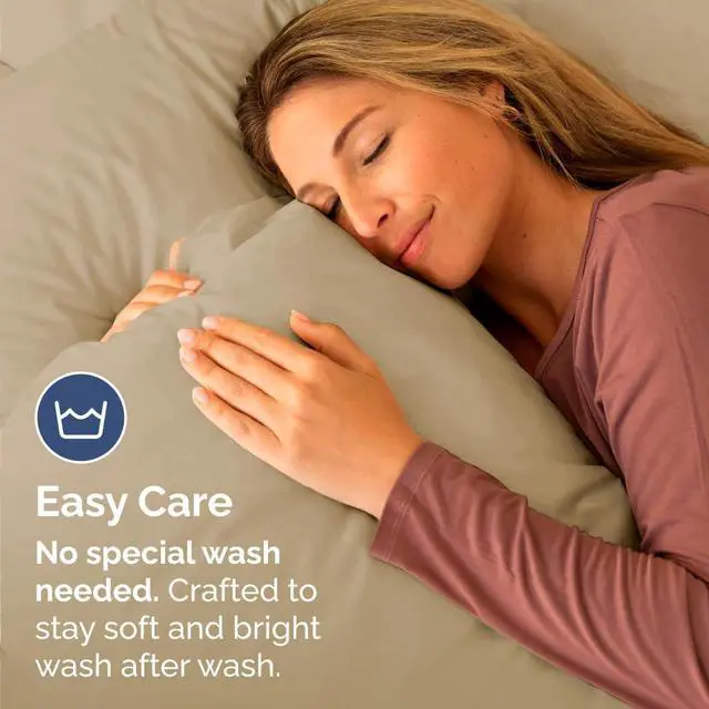 Alt view image 5 of 7 - King Standard Pillow Cases Set of 4 - Soft Hotel Quality Pillowcase Covers - Comfy Bedding for Women, Men, Kids & Teens - Machine Washable Pillow Protectors - 4 Piece Set - King Standard Size Beige
