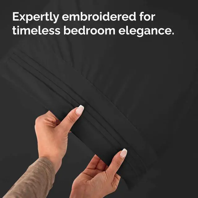 Alt view image 7 of 7 - King Pillow Cases Set of 6 - Ultra Soft Hotel Quality Pillowcase Covers - Comfy & Wrinkle Free - Shrink, Stain and Fade Resistant - Easy-Care, Machine Washable Pillow Protectors - 6 Piece Set - Black