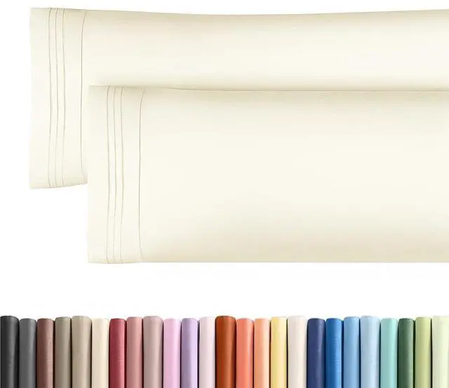 Main image of Body Pillowcases Set of 2-20x54 Long Body Pillow Case - Soft Body Pillow Cover for Sleeping & Side Sleepers - Comfy, Breathable & Wrinkle Free - Machine Washable w/Envelope Enclosure (Off White)