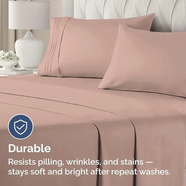 Alt view image 4 of 7 - Standard Pillow Cases Set of 2 - Ultra-Soft Hotel Quality Pillowcase Covers - Comfy & Wrinkle Free - Stain and Fade Resistant - Machine Washable Pillow Protectors - 2 Piece Set - Standard Mauve
