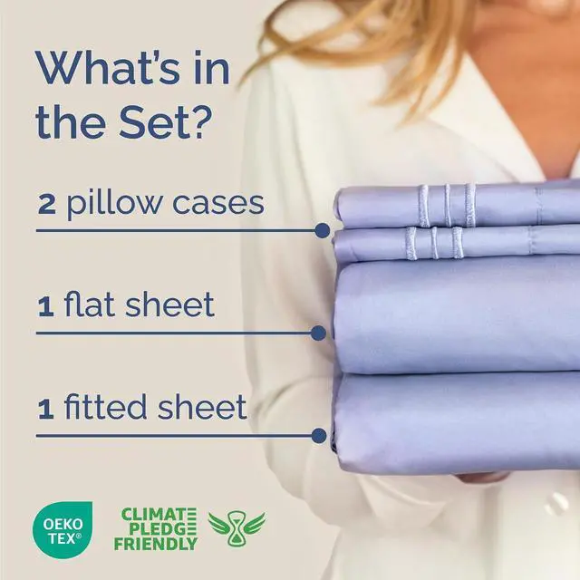 Alt view image 2 of 7 - Queen Size 4 Piece Sheet Set - Comfy Breathable & Cooling Sheets - Hotel Luxury Bed Sheets for Women & Men - Deep Pockets, Easy-Fit, Extra Soft & Wrinkle Free Sheets - Lavender Oeko-Tex Bed Sheet Set