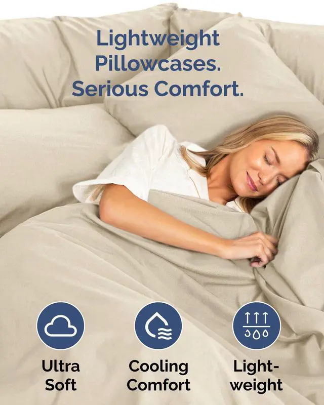Alt view image 3 of 7 - King Standard Pillow Cases Set of 8 - Ultra Soft Hotel Quality Pillowcase Covers - Comfy & Wrinkle Free - Shrink & Fade Resistant - Easy-Care, Machine Washable Pillow Protectors - 8 Piece Set - Wheat