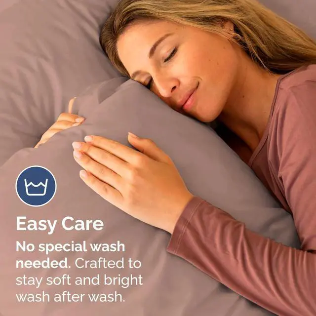 Alt view image 5 of 7 - Standard Pillow Cases Set of 2 - Ultra-Soft Hotel Quality Pillowcase Covers - Comfy & Wrinkle Free - Stain and Fade Resistant - Machine Washable Pillow Protectors - 2 Piece Set - Standard Mauve