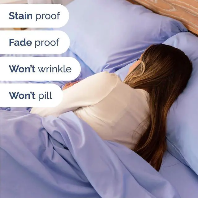 Alt view image 5 of 7 - Queen Size 4 Piece Sheet Set - Comfy Breathable & Cooling Sheets - Hotel Luxury Bed Sheets for Women & Men - Deep Pockets, Easy-Fit, Extra Soft & Wrinkle Free Sheets - Lavender Oeko-Tex Bed Sheet Set