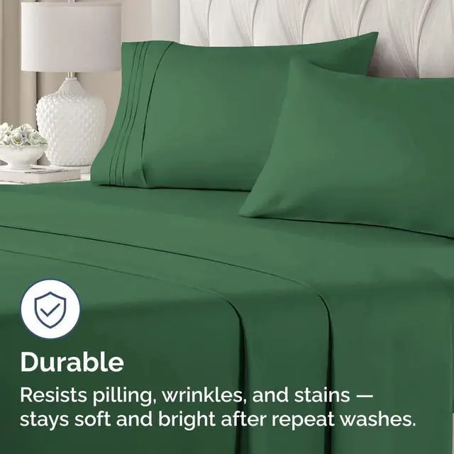 Alt view image 4 of 7 - Queen Pillow Cases Set of 4 - Ultra Soft Hotel Quality Pillowcase Covers - Comfy, Cozy & Wrinkle Free - Shrinkage and Fade Resistant - Machine Washable Pillow Protectors - 4 Piece Set - Emerald Green
