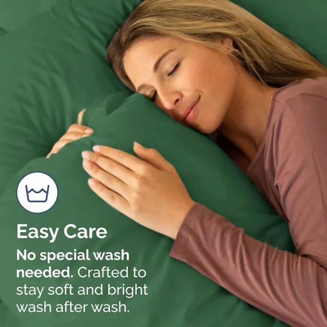 Alt view image 5 of 7 - Queen Pillow Cases Set of 4 - Ultra Soft Hotel Quality Pillowcase Covers - Comfy, Cozy & Wrinkle Free - Shrinkage and Fade Resistant - Machine Washable Pillow Protectors - 4 Piece Set - Emerald Green