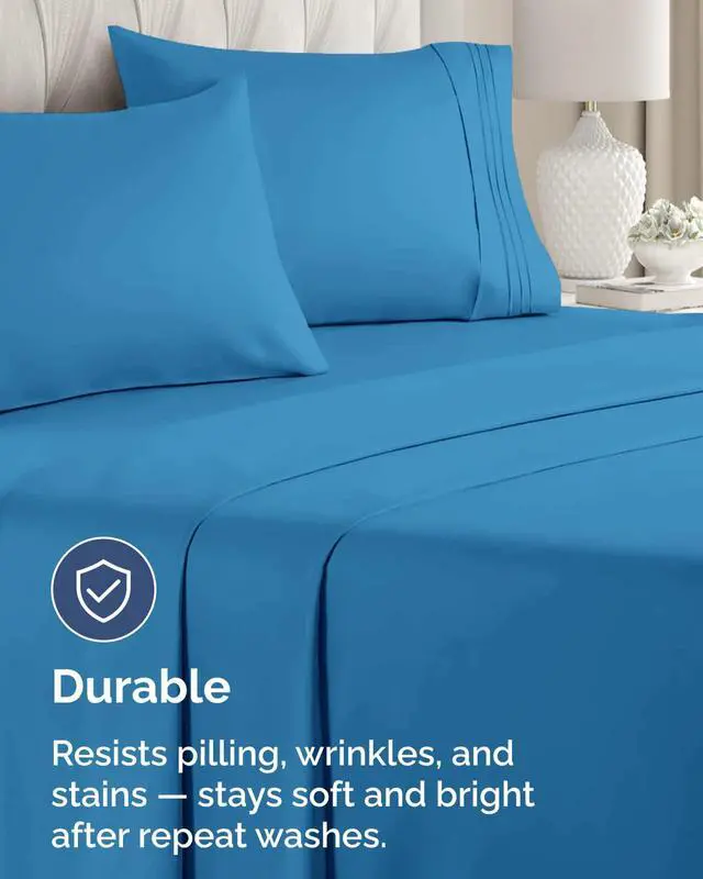 Alt view image 4 of 7 - King Standard Pillow Cases Set of 10 - Ultra Soft Hotel Quality Pillowcase Covers - Cozy & Wrinkle Free - Stain & Fade Resistant - Soft, Machine Washable Pillow Protectors - 10 Piece Set - Denim Blue