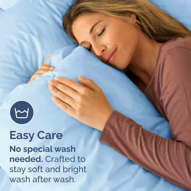 Alt view image 6 of 7 - Standard Pillow Cases Set of 6 - Ultra Soft Hotel Quality Pillowcase Covers - Comfy & Wrinkle Free - Shrink, Stain and Fade Resistant - Machine Washable Pillow Protectors - 6 Piece Set - Light Blue