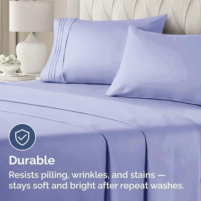 Alt view image 4 of 7 - Standard Pillow Cases Set of 4 - Ultra Soft Hotel Quality Pillowcase Covers - Comfy Bedding for Women, Men, Kids & Teens - Machine Washable Pillow Protectors - 4 Piece Set - Standard Size Lavender