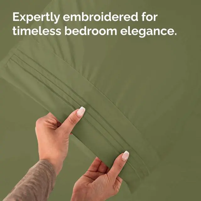 Alt view image 6 of 7 - King Standard Pillow Cases Set of 2 - Soft Hotel Quality Pillowcase Covers - Comfy, Cozy & Fade Free - Wrinkle Resistant - Machine Washable Pillow Protectors - 2 Piece Set - King Standard Sage Green
