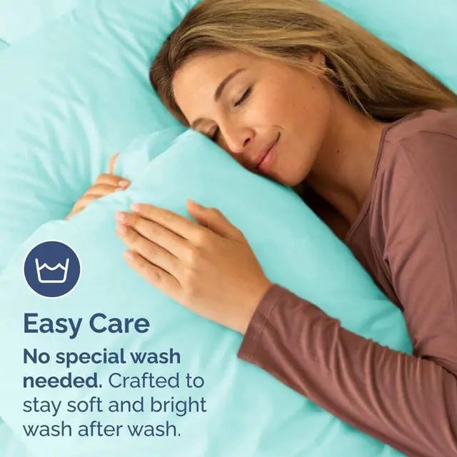 Alt view image 5 of 7 - King Pillow Cases Set of 4 - Ultra Soft Hotel Quality Pillowcase Covers - Comfy, Cozy & Wrinkle Free - Shrinkage, Stain and Fade Resistant - Machine Washable Pillow Protectors - 4 Piece Set - Spa Blue