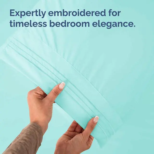 Alt view image 6 of 7 - King Pillow Cases Set of 4 - Ultra Soft Hotel Quality Pillowcase Covers - Comfy, Cozy & Wrinkle Free - Shrinkage, Stain and Fade Resistant - Machine Washable Pillow Protectors - 4 Piece Set - Spa Blue