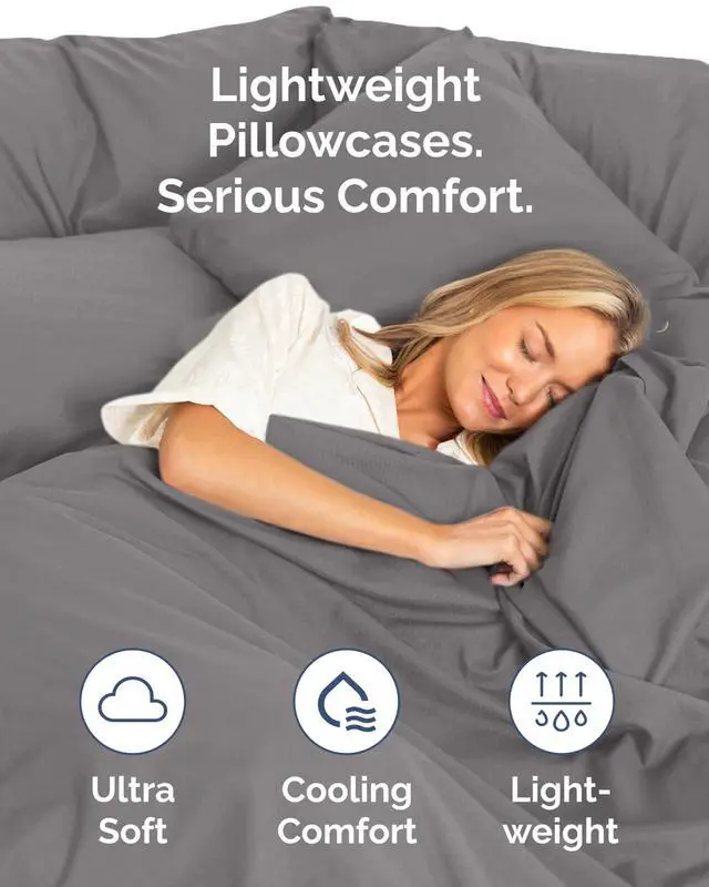 Alt view image 3 of 7 - King Standard Pillow Cases Set of 10 - Ultra Soft Hotel Quality Pillowcase Covers - Comfy & Wrinkle Free - Stain & Fade Resistant - Soft, Machine Washable Pillow Protectors - 10 Piece Set - Dark Grey