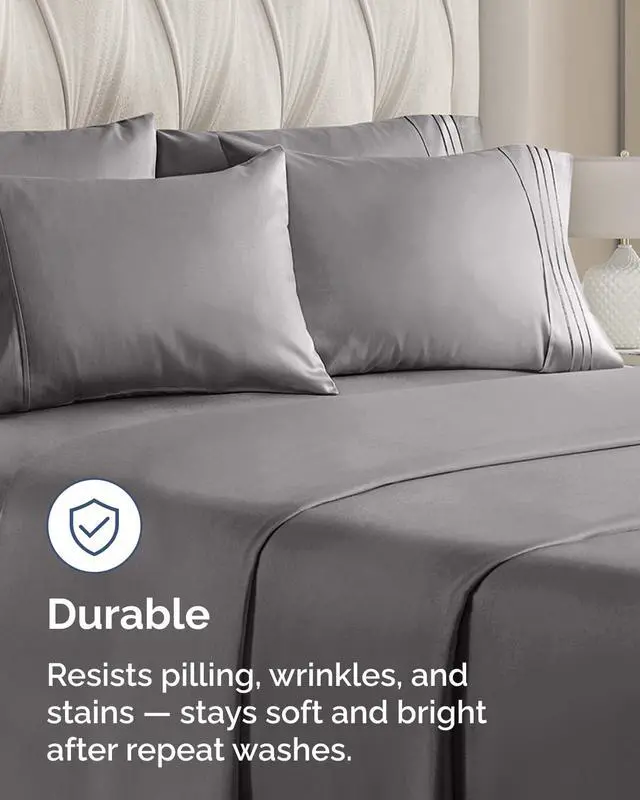 Alt view image 4 of 7 - King Standard Pillow Cases Set of 10 - Ultra Soft Hotel Quality Pillowcase Covers - Comfy & Wrinkle Free - Stain & Fade Resistant - Soft, Machine Washable Pillow Protectors - 10 Piece Set - Dark Grey