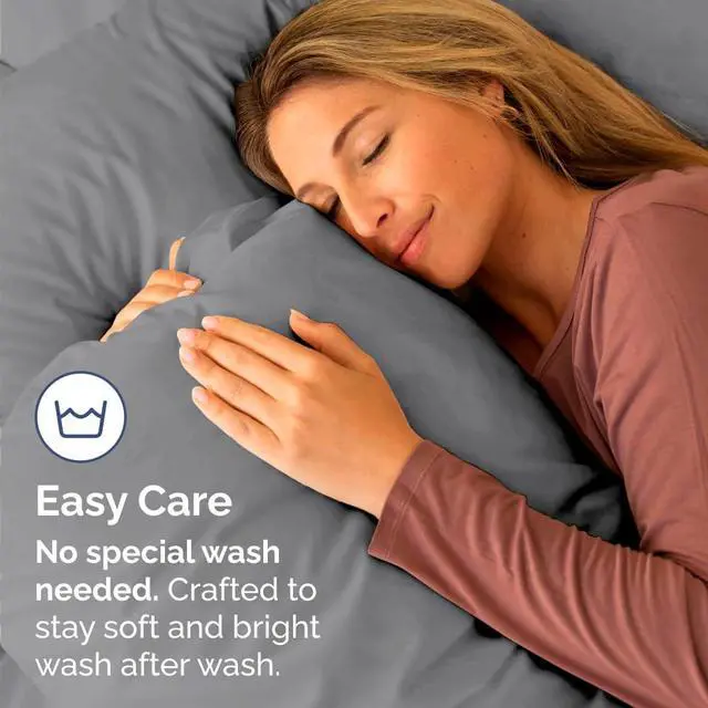 Alt view image 5 of 7 - Standard Pillow Cases Set of 4 - Ultra Soft Hotel Quality Pillowcase Covers - Comfy Bedding for Women, Men, Kids & Teens - Machine Washable Pillow Protectors - 4 Piece Set - Standard Size Steel Blue