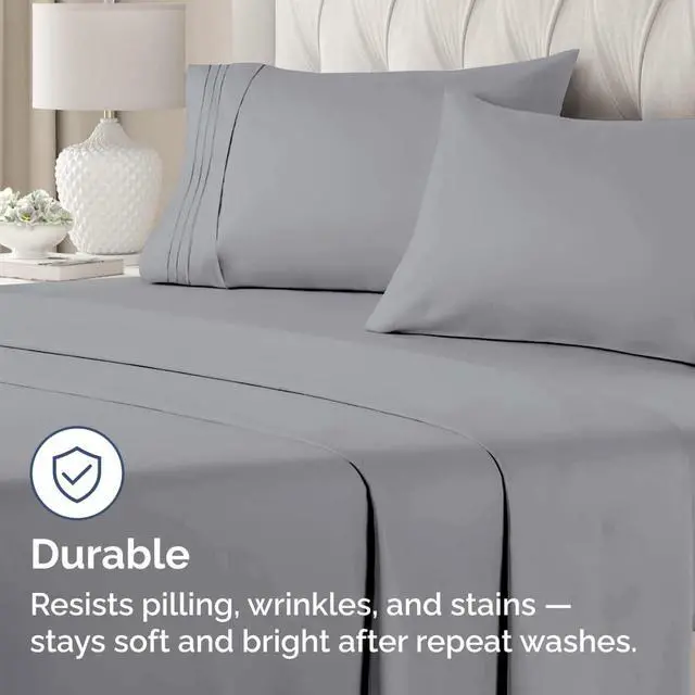 Alt view image 4 of 7 - Standard Pillow Cases Set of 4 - Ultra Soft Hotel Quality Pillowcase Covers - Comfy Bedding for Women, Men, Kids & Teens - Machine Washable Pillow Protectors - 4 Piece Set - Standard Size Steel Blue