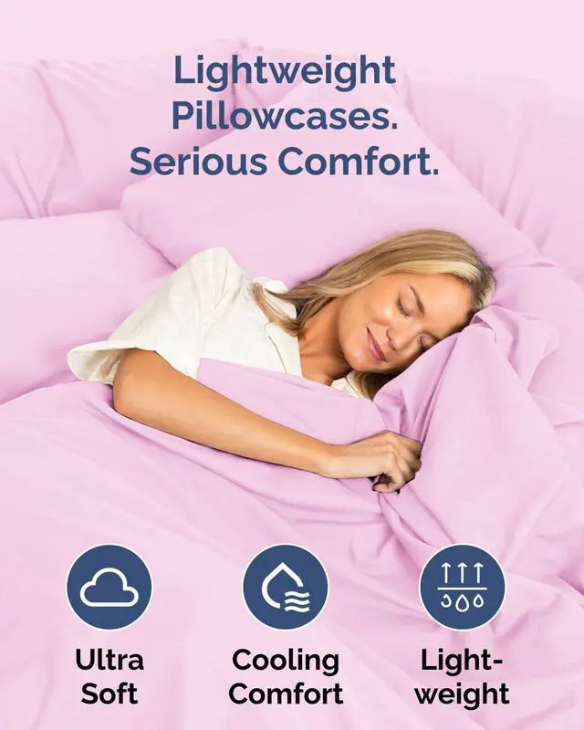 Alt view image 3 of 7 - King Pillow Cases Set of 6 - Ultra Soft Hotel Quality Pillowcase Covers - Comfy & Wrinkle Free - Shrink, Stain and Fade Resistant - Soft, Machine Washable Pillow Protectors - 6 Piece Set - Light Pink