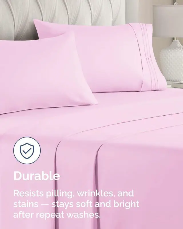 Alt view image 4 of 7 - King Pillow Cases Set of 6 - Ultra Soft Hotel Quality Pillowcase Covers - Comfy & Wrinkle Free - Shrink, Stain and Fade Resistant - Soft, Machine Washable Pillow Protectors - 6 Piece Set - Light Pink