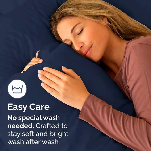 Alt view image 5 of 7 - Body Pillowcases Set of 4-20x54 Long Body Pillow Case - Soft Body Pillow Cover for Sleeping & Side Sleepers - Comfy, Breathable & Fade Free - Machine Washable with Envelope Enclosure - (Navy Blue)