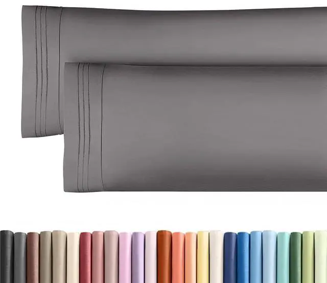Main image of Body Pillowcases Set of 2-20x54 Long Body Pillow Case - Soft Body Pillow Cover for Sleeping & Side Sleepers - Comfy, Breathable & Wrinkle Free - Machine Washable w/Envelope Enclosure (Dark Grey)