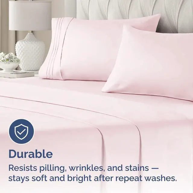 Alt view image 4 of 7 - Queen Pillow Cases Set of 2 - Ultra Soft Hotel Quality Pillowcase Covers - Comfy, Cozy & Wrinkle Free - Shrinkage and Fade Resistant - Machine Washable Pillow Protectors - 2 Piece Set - Lavender Pink